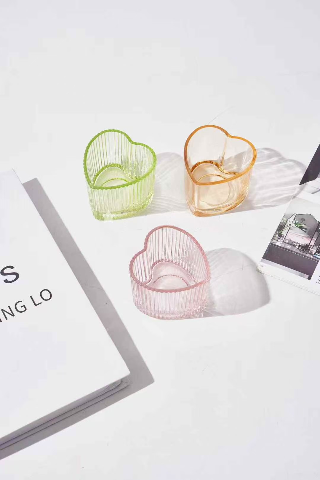 Portacancata di vetro a forma di amore Portacancata di vetro a forma di amore