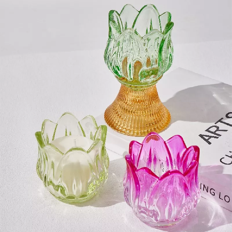 Merveilles colorate Florales Glass Candlestick