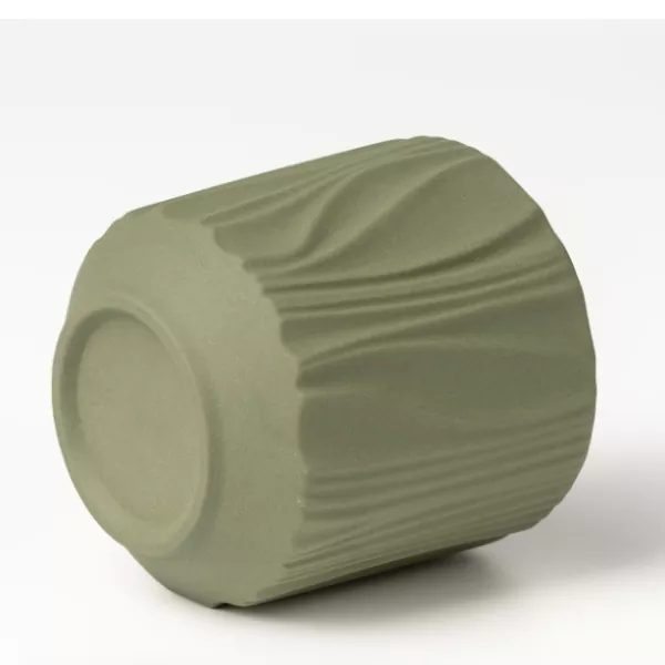 Portacandele in ceramica con motivo verticale opaco a quattro colori