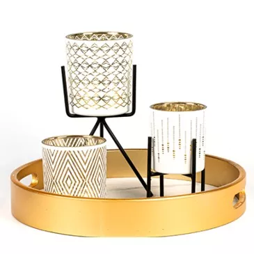 Porta di candele di vetro di lusso