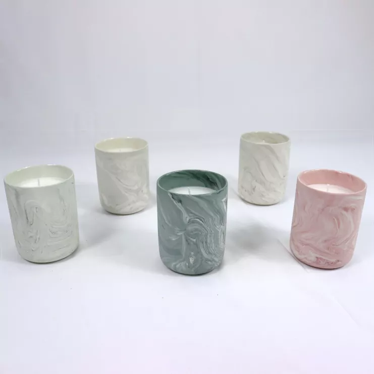 Supporto per candele in ceramica marmorizzato