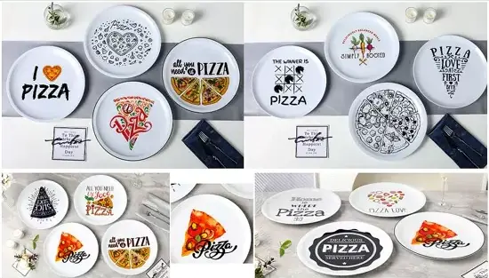 Set di piatti in ceramica a tema pizza